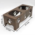 Comedouro Pet Dulplo Para Cães Gatos Cachorro Preto  31x13x11