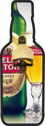Abridor Para Parede Garrafa Stella Com Taça Simples Mdf