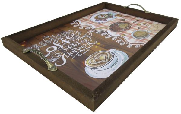 BANDEJA AD. PREMIUM COFFE  ALÇA METAL 44X32X3CM BANDEJA AD. PREMIUM COFFE  ALÇA METAL 44X32X3CM