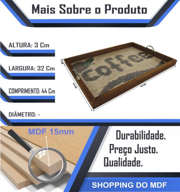 BANDEJA AD. COFFE GRAOS  ALÇA METAL 44X32X3CM BANDEJA AD. COFFE GRAOS  ALÇA METAL 44X32X3CM