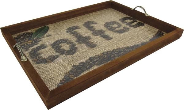 BANDEJA AD. COFFE GRAOS  ALÇA METAL 44X32X3CM BANDEJA AD. COFFE GRAOS  ALÇA METAL 44X32X3CM