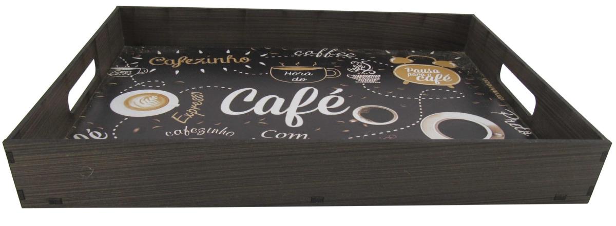 BANDEJA PINTADA CAFÉ  COM LEITE 28X21X4CM