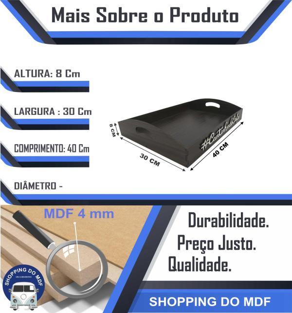 BANDEJA ALÇA CANTINHO DO CAFÉ GRANDE 40X30X8CM