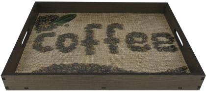 BANDEJA RETA COFFE GRAOS 35X25X4CM