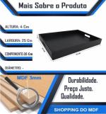 BANDEJA RETA PRETA LISA 35X25X4CM BANDEJA RETA PRETA LISA 35X25X4CM