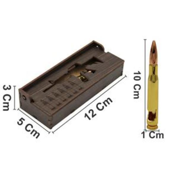 Abridor de Garrafas Munição .50 com Estojo MDF – Presente Criativo, Elegante e Decorativo Abridor de Garrafas Munição .50 com Estojo MDF – Presente Criativo, Elegante e Decorativo