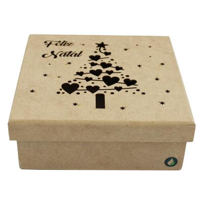 Caixa Feliz Natal Arvore 16X16X6CM