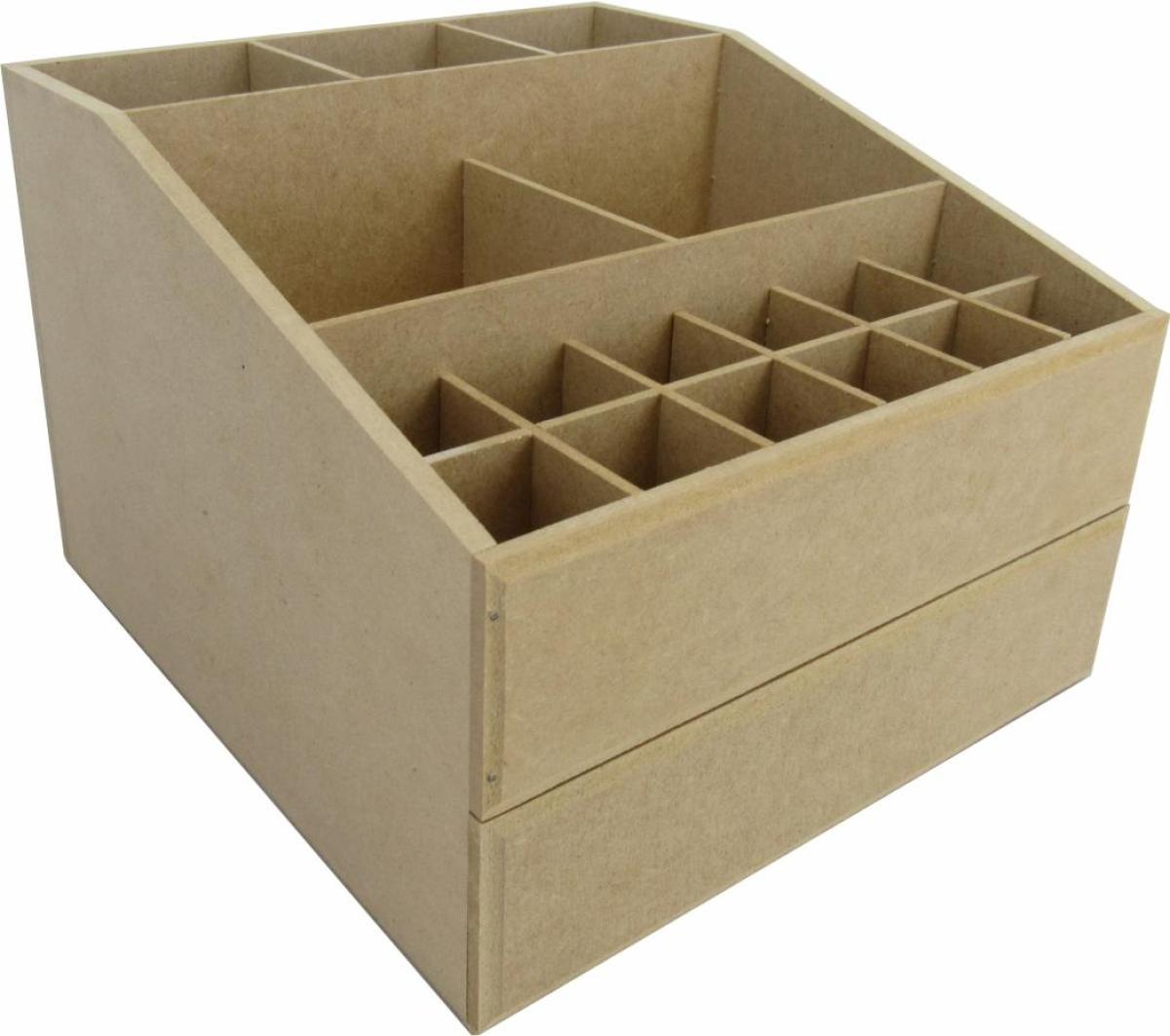 ORGANIZADOR MAQUIAGEM C/GAVETA 24X22X16CM MDF CRÚ
