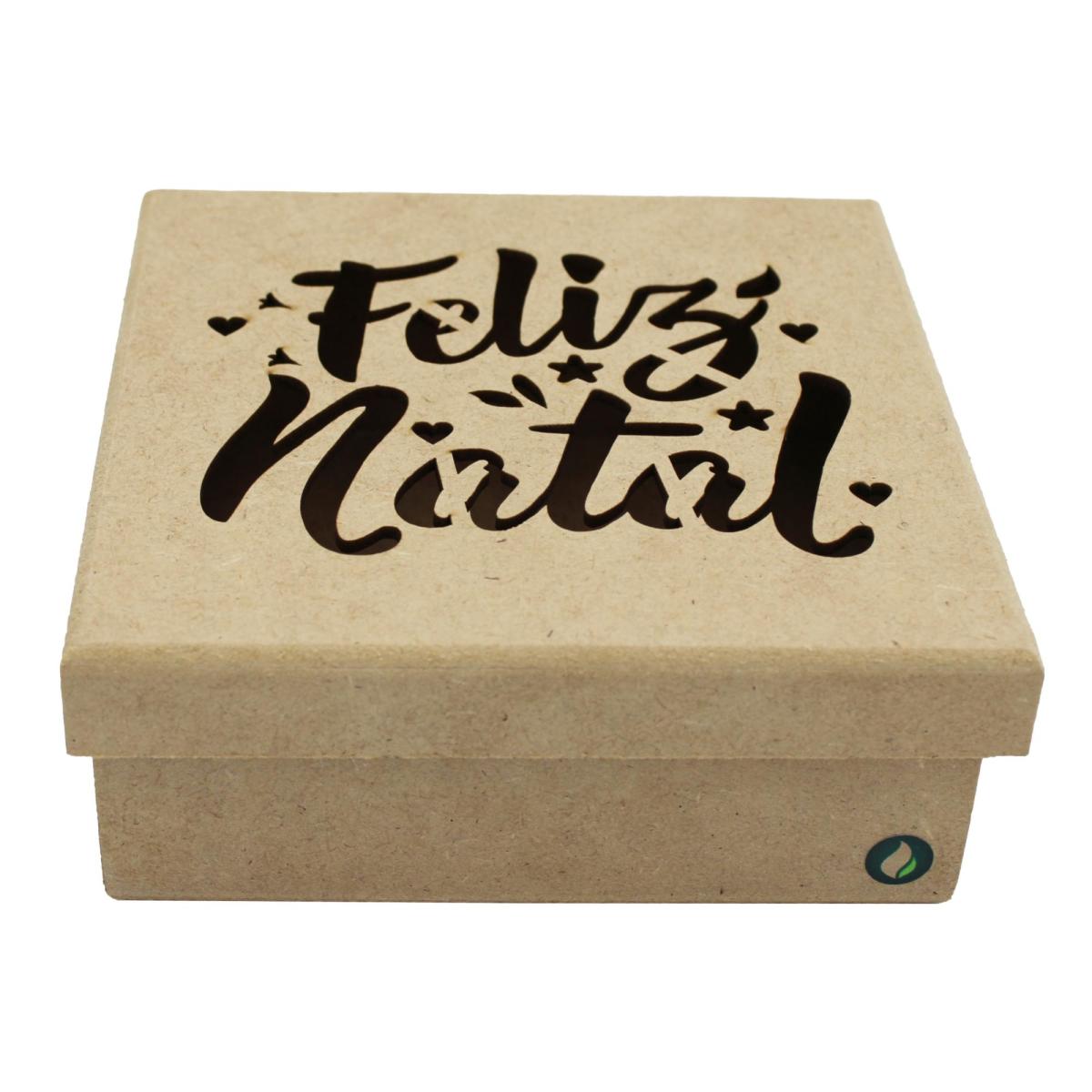 Caixa Feliz Natal 16X16X6CM