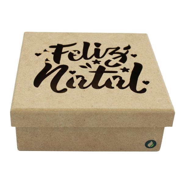 Caixa Feliz Natal 16X16X6CM