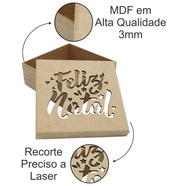 Caixa Feliz Natal 16X16X6CM