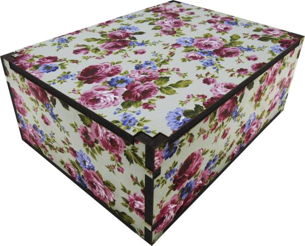 Caixa Organizadora Floral   23X17X9cm Mdf 