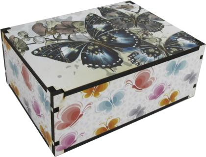 Caixa Organizadora Borboletas  23X17X9cm Mdf 