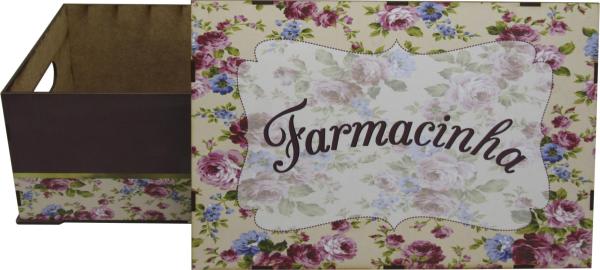 Caixa Organizadora Farmacinha Floral 30x20x12,5 mdf 