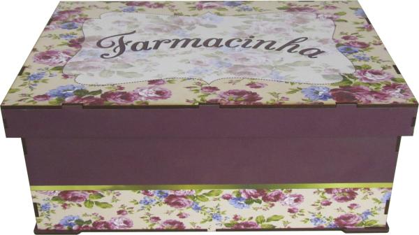 Caixa Organizadora Farmacinha Floral 30x20x12,5 mdf 