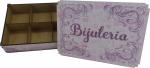 Caixa Organizadora Bijuterias Rosa 29x21x6,5cm mdf 