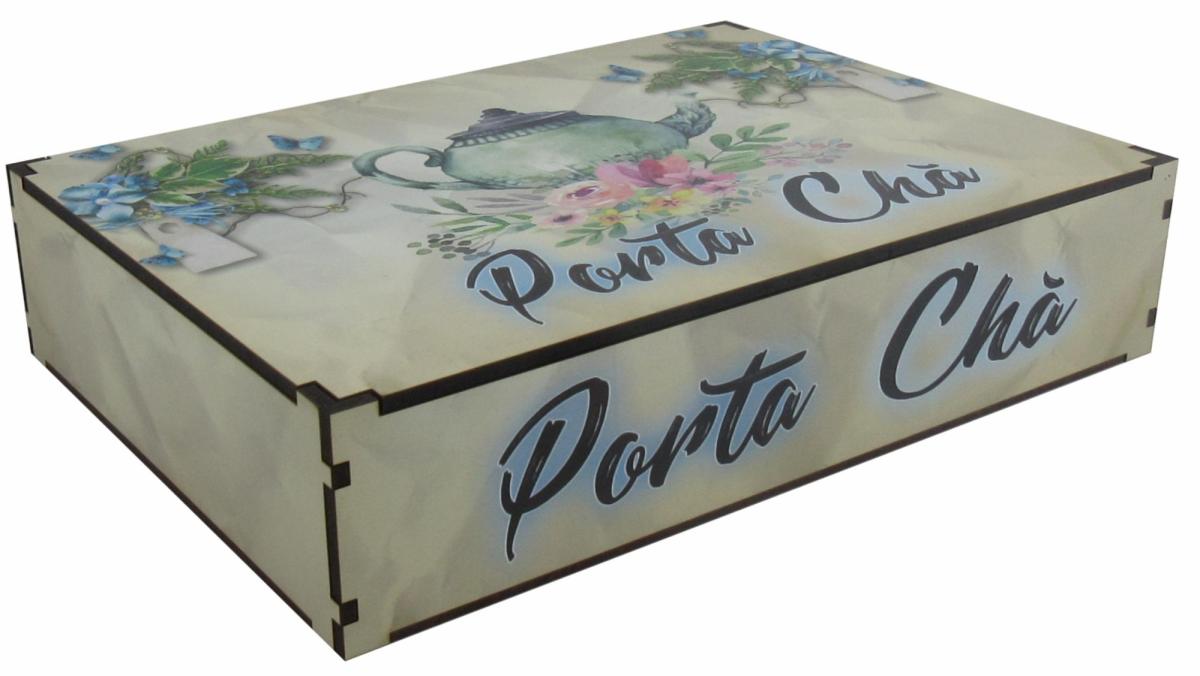 Caixa Organizadora Porta Chá 29x21x6,5cm Mdf 