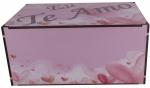 Caixa Organizadora Eu Te Amo Rosa 30x20x14cm Mdf 