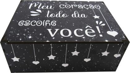 Caixa Organizadora Meu coração todo dia escolhe você 23X17X9cm Mdf 