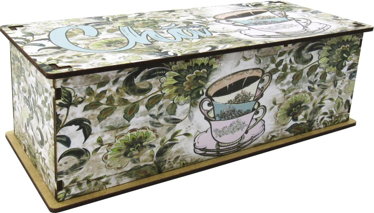 Caixa Organizadora Chá Xicaras 25x10x8cm mdf 