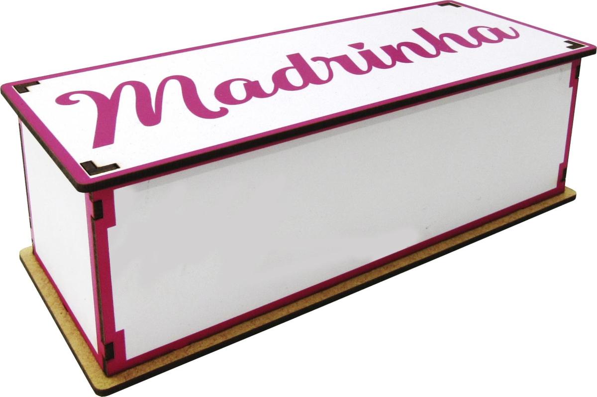 Caixa Organizadora Madrinha 25x10x8cm mdf 