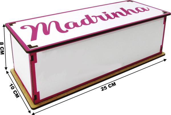 Caixa Organizadora Madrinha 25x10x8cm mdf 