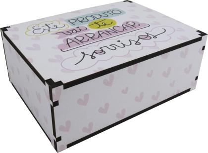 Caixa Organizadora Este Produto Vai Te Arrancar sorrisos 23X17X9cm Mdf 