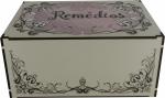 Caixa Organizadora Remédios Cinza e Rosa 30x20x14cm Mdf 