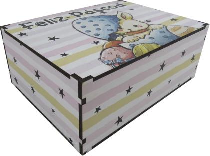 Caixa Organizadora Feliz Páscoa 23X17X9cm Mdf 