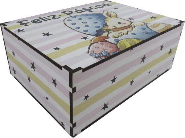 Caixa Organizadora Feliz Páscoa 23X17X9cm Mdf 