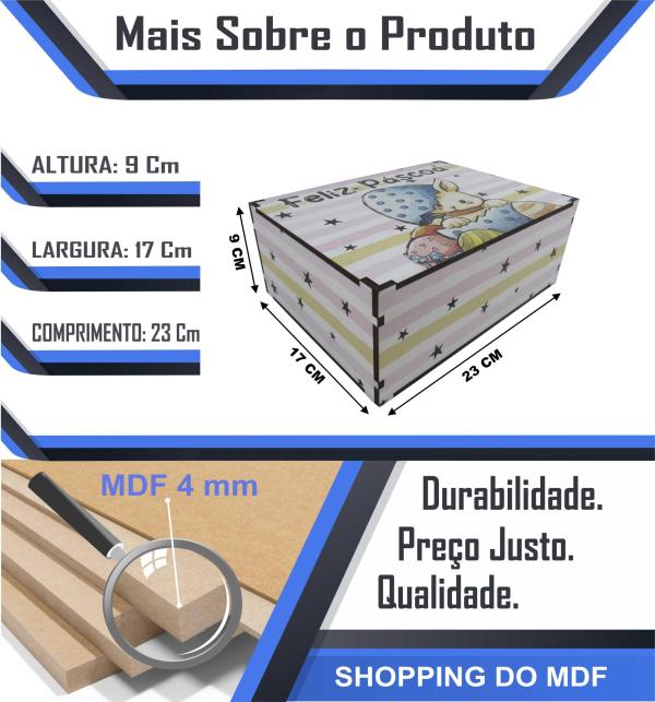 Caixa Organizadora Feliz Páscoa 23X17X9cm Mdf 