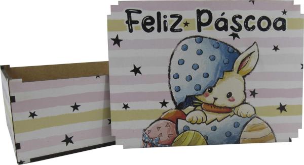 Caixa Organizadora Feliz Páscoa 23X17X9cm Mdf 
