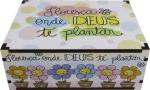 Caixa Organizadora Floresça Onde Deus te plantar 23X17X9cm Mdf