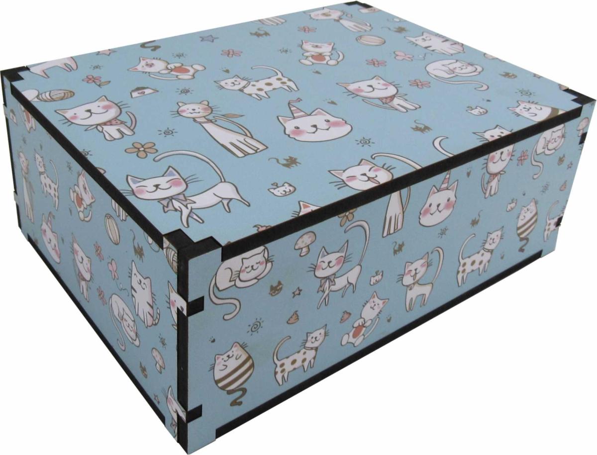 Caixa Organizadora Gatinhos 23X17X9cm Mdf 