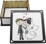 Caixa Organizadora Noivos 16x16x5,5cm Mdf 