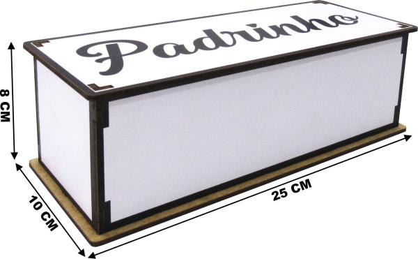 Caixa Organizadora Padrinho 25x10x8cm mdf 