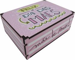 Caixa organizadora feliz dia das mães mãe te amo 23x17x9cm mdf 