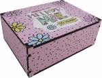 Caixa Organizadora Melhor Mãe do Mundo Bolinhas 23X17X9cm Mdf 
