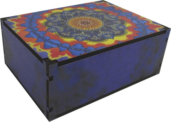 Caixa Organizadora Mandala Roxa   23X17X9cm Mdf 