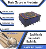 Caixa Organizadora Mandala Roxa   23X17X9cm Mdf 
