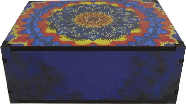 Caixa Organizadora Mandala Roxa   23X17X9cm Mdf 