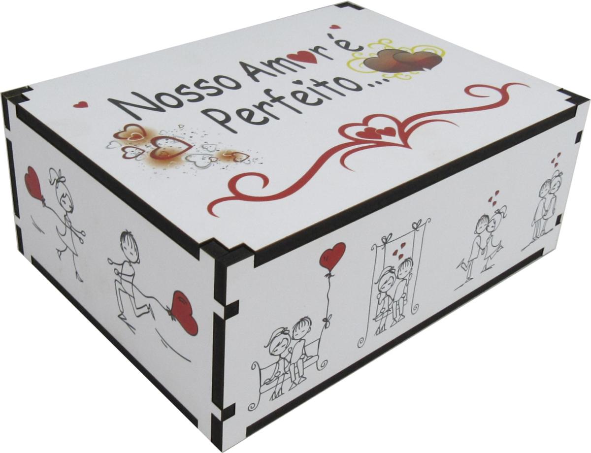 Caixa Organizadora Nosso amor Perfeito  23X17X9cm Mdf 