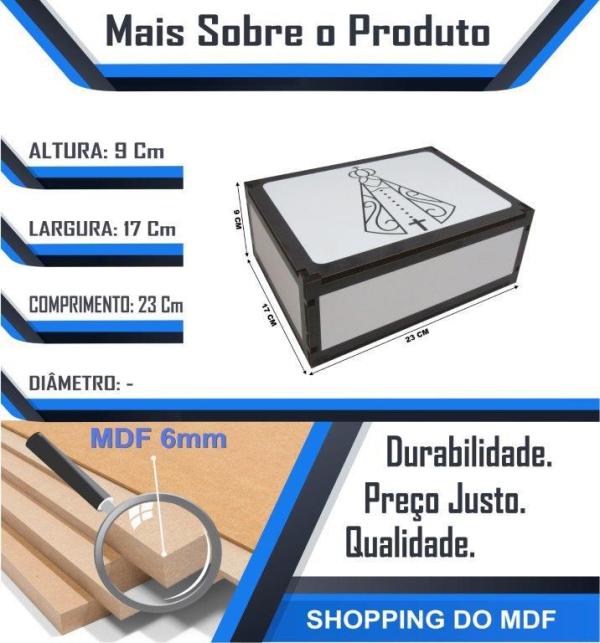 Caixa Organizadora Nossa Senhora 23X17X9cm Mdf 