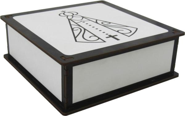 Caixa Organizadora Nossa Senhora 16x16x5,5cm Mdf 