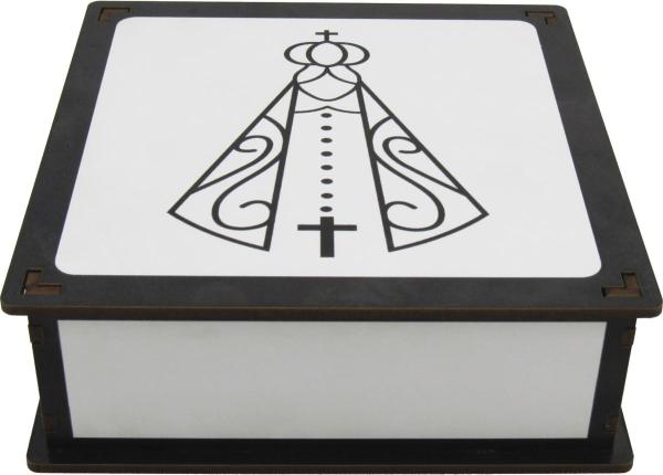 Caixa Organizadora Nossa Senhora 16x16x5,5cm Mdf 