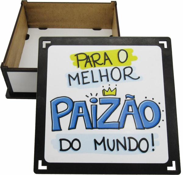 Caixa Organizadora Paizão 16x16x5,5cm Mdf 