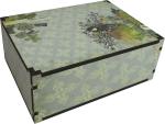 Caixa Organizadora Verde Pássaros  23X17X9 cm Mdf 