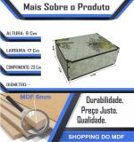 Caixa Organizadora Verde Pássaros  23X17X9 cm Mdf 
