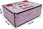Caixa Organizadora Sorriso Rosa 30x30x14cm Mdf