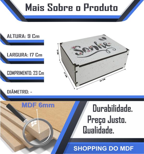 Caixa Organizadora Sonhe 23X17X9 cm Mdf 